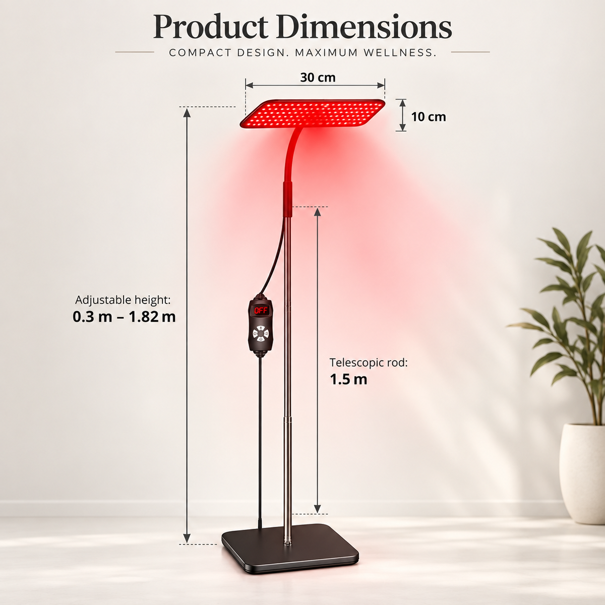 660Nm and 850Nm LED Red Light Panel with Stand