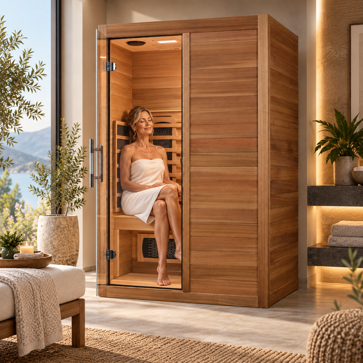Maxxus S-Line 2-Person Infrared Sauna Full Spectrum with Pacific Cedar