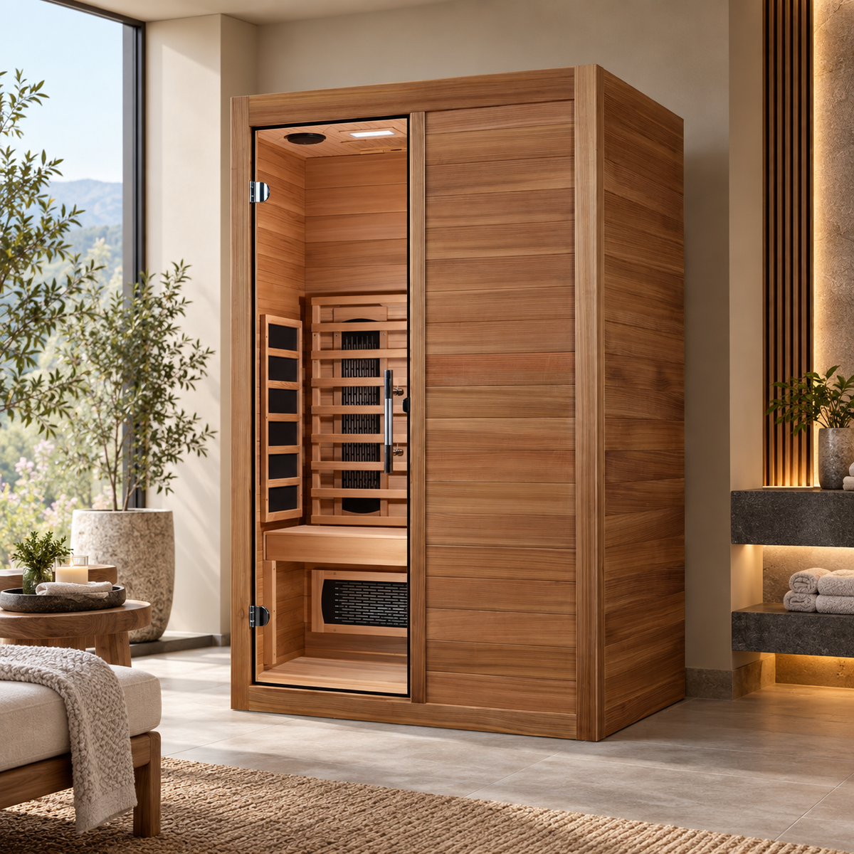 Maxxus S-Line 2-Person Infrared Sauna Full Spectrum with Pacific Cedar