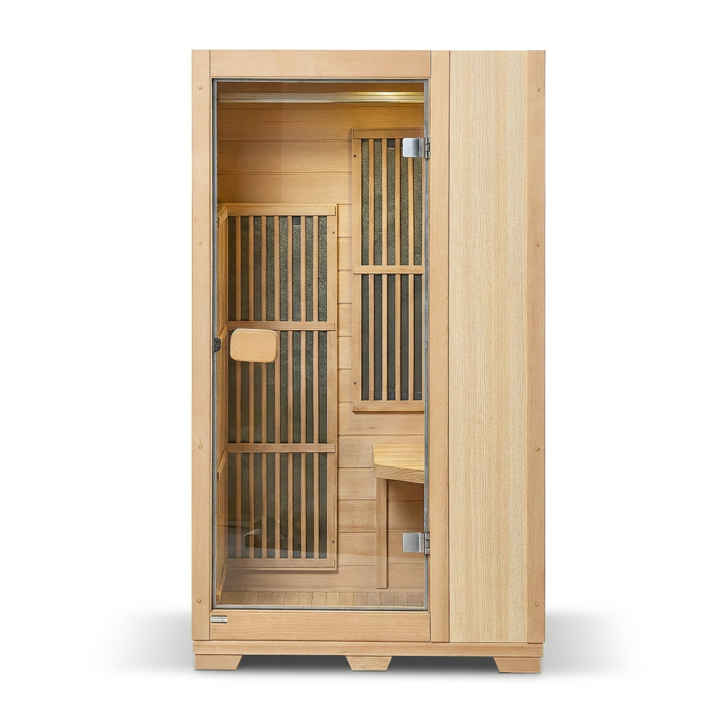 Far Infrared Wooden Sauna Room Home Sauna Spa for 1 Person1140W — Studio Shot