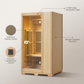 Far Infrared Wooden Sauna Room Home Sauna Spa for 1 Person1140W