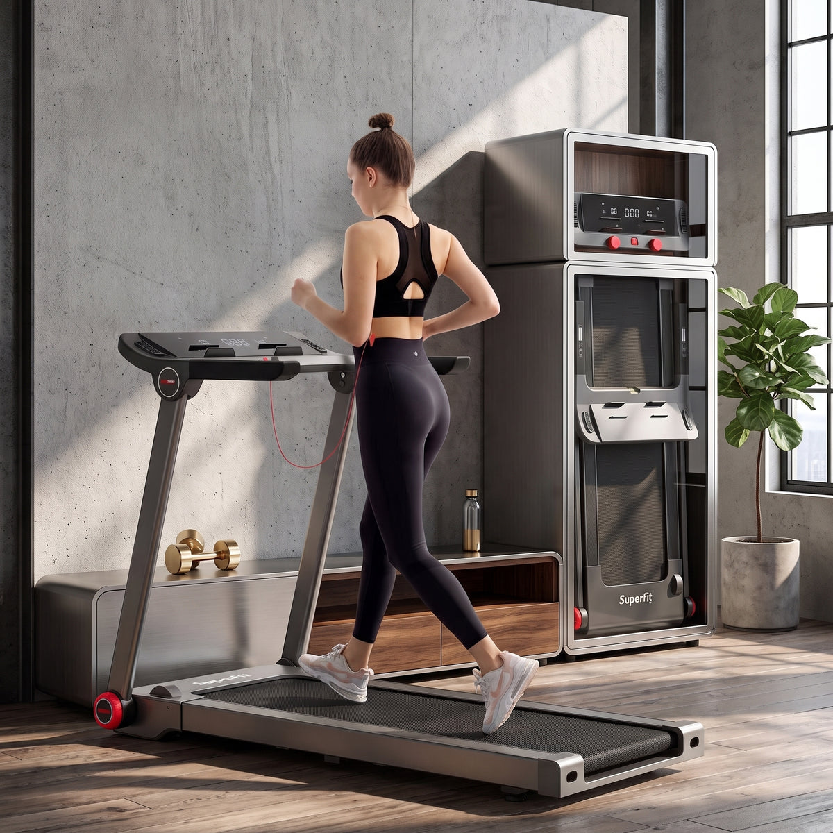 3.75HP Folding Treadmill with APP and 12 Preset Programs