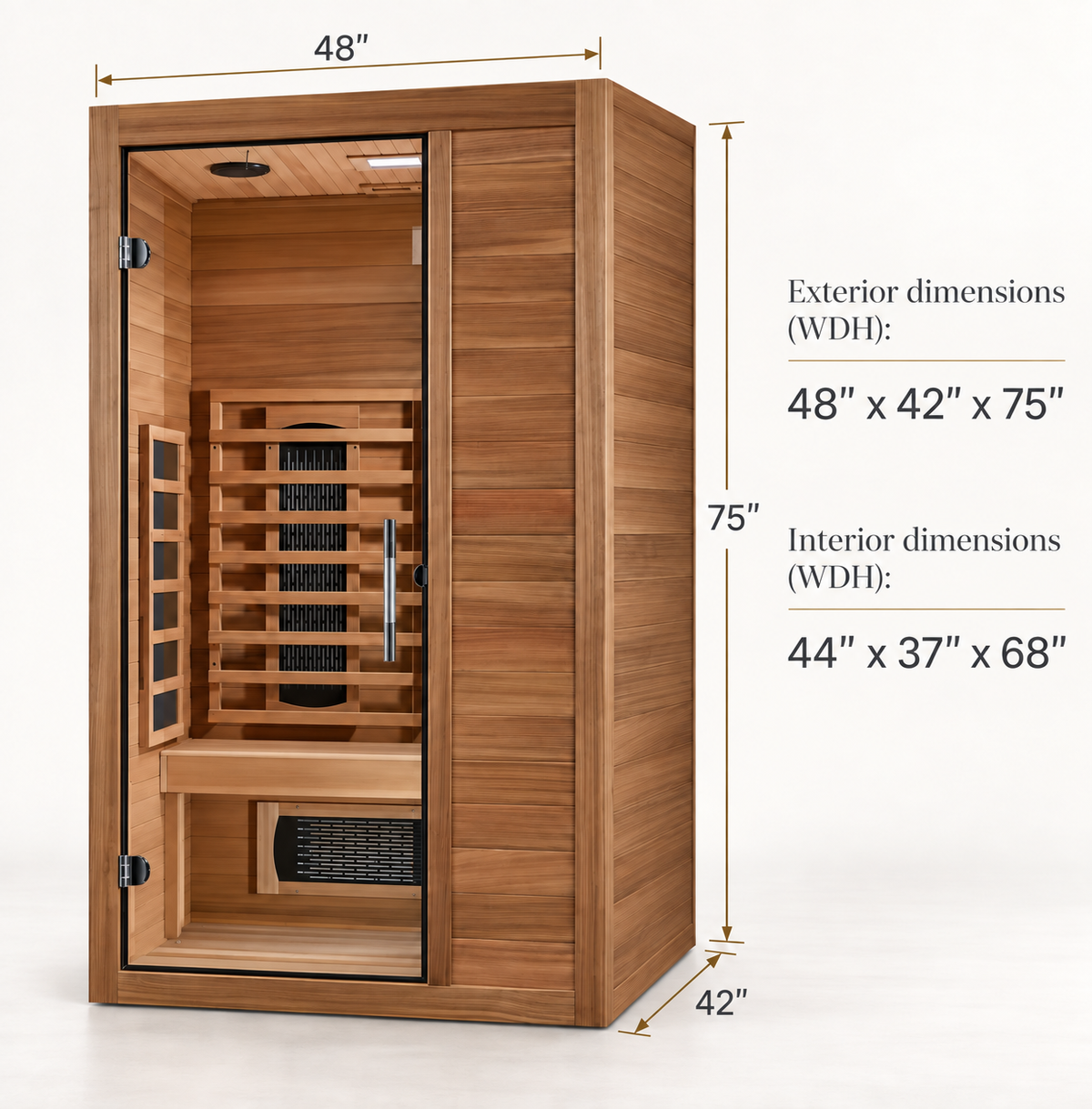 Maxxus S-Line 2-Person Infrared Sauna Full Spectrum with Pacific Cedar